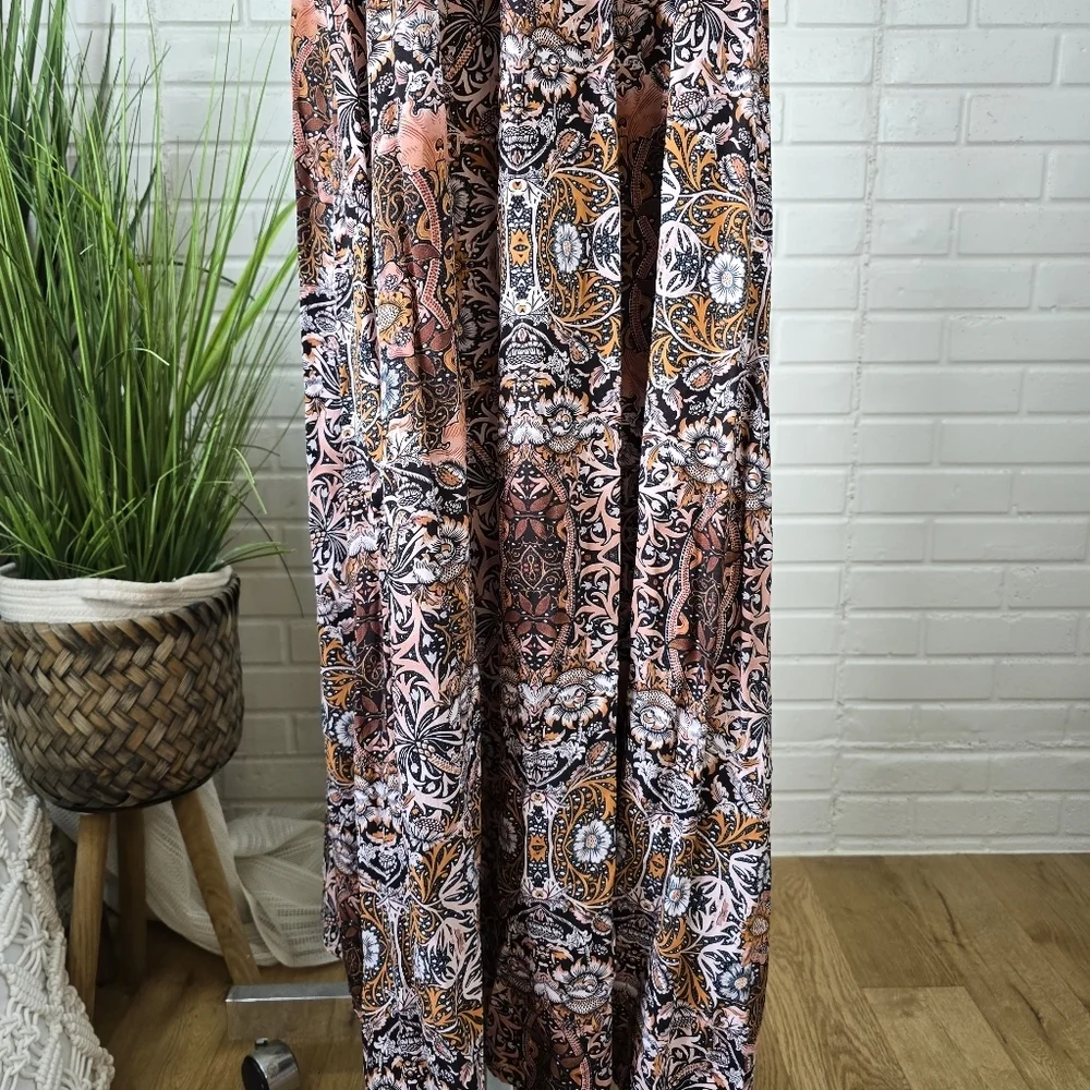 Rachel Zoe Spaghetti Strap Bohemian Floral Maxi Dress Oversized Small - Picture 8 of 8